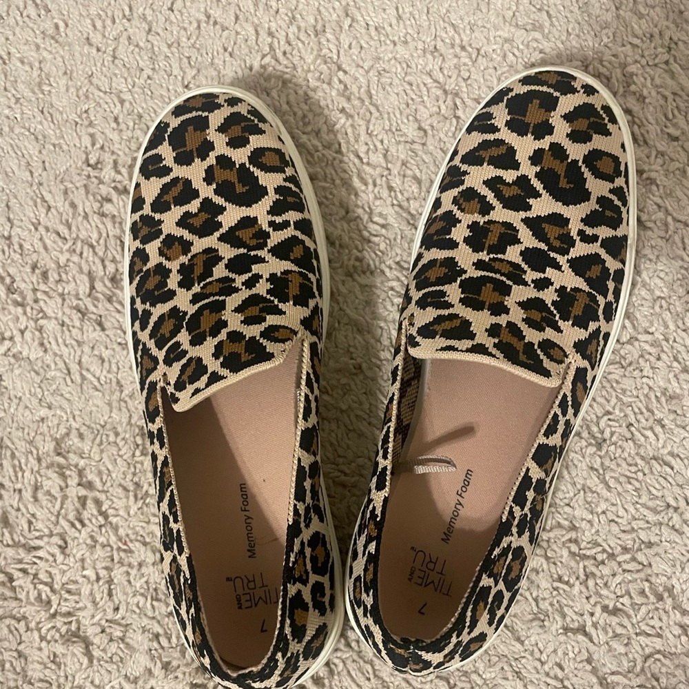 Leopard slip on shoes
